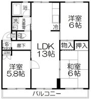 第2西形マンションの間取り画像