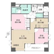 クレッセント国立ディアナプレイスの間取り画像