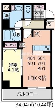 イーストサイドの間取り画像