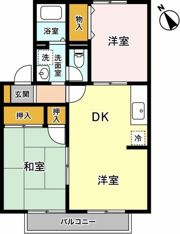 アムール米原 Bの間取り画像
