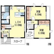 大府市柊山テラスハウスの間取り画像