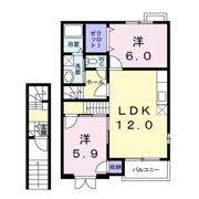 バンページュONE Bの間取り画像