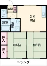 板倉コーポラスABの間取り画像