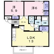 ニューエルディム小山Aの間取り画像