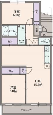 サンパークハイツ沼北Eの間取り画像
