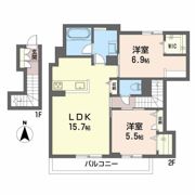 リバーサイド長岡2の間取り画像