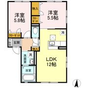 ボヌール羽屋Hの間取り画像