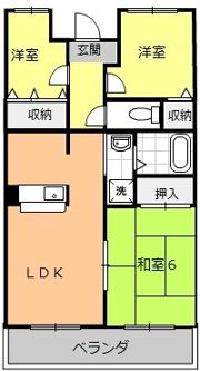 セレコート住道の間取り画像