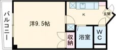 ジャスティワン黒髪の間取り画像
