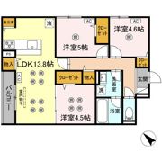 トリシア 東大利の間取り画像