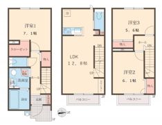 六実4丁目戸建て貸家の間取り画像