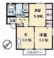 ディアス塩津 B棟の間取り画像