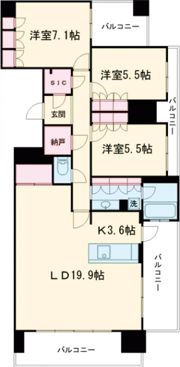 MJRシティ香椎サウスの間取り画像