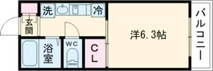 flat福井B棟の間取り画像