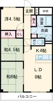 近鉄エルコート新大宮の間取り画像