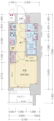 プレサンス太閤通駅前デュプルの間取り画像