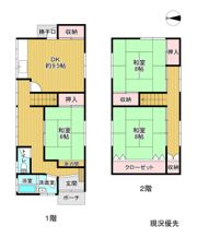 玉造K貸家の間取り画像