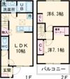10/15(仮称)阿蘇郡高森町テラスハウス Aの間取り画像