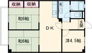 中白川ハイム B棟の間取り画像