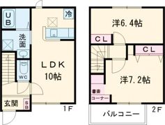 10/15(仮称)阿蘇郡高森町テラスハウス Bの間取り画像