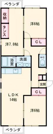 ビレッジアキの間取り画像
