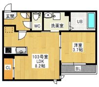 GRANDTIC宇品Bayside(仮GR出島1)の間取り画像