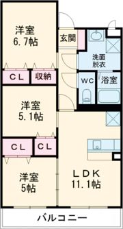 Berryts大在の間取り画像