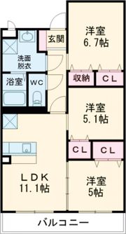 Berryts大在の間取り画像