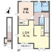 ビューハイツ山崎町 Bの間取り画像