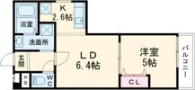 フジパレス俊徳道Ⅱ番館の間取り画像