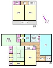 富士市大淵中古貸し戸建の間取り画像