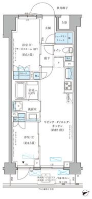 パークアクシス文京本郷の間取り画像