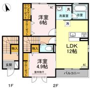 クローバーハイツ8 A棟の間取り画像