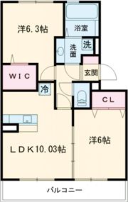 ライジングサン西宮 A棟の間取り画像