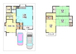 脚折町一丁目貸家の間取り画像