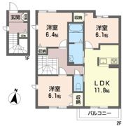 百十紅 Bの間取り画像