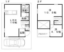 OSAKABASE岸和田市畑町戸建の間取り画像