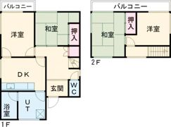 奈良県緑ヶ丘リコス貸家の間取り画像