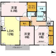 ユーステージ A棟の間取り画像