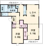 レジデンス鹿子前の間取り画像