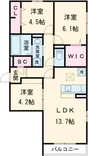 ティアラAの間取り画像