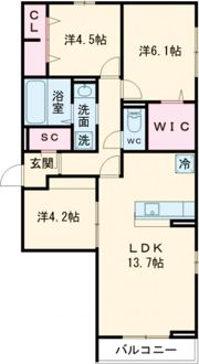 ティアラAの間取り画像