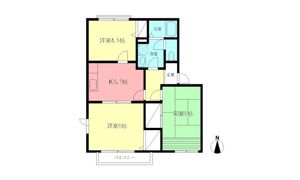 カルム小向Bの間取り画像