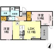 セレスティア大和町の間取り画像