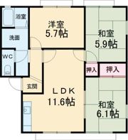 グリーンプラザ市場 Dの間取り画像