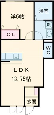 アネシス赤坂大門 Bの間取り画像