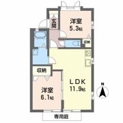 グリーンステージ白山 Dの間取り画像