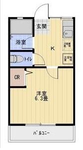 シテイハイム ホソカワAの間取り画像