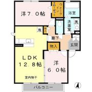 クレールふたがみの間取り画像