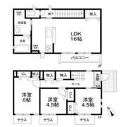 尾山台1丁目戸建てA棟の間取り画像